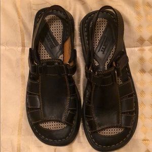 Black Born Leather Sandals